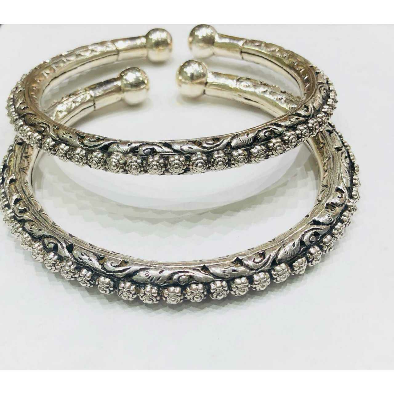 92.5 Sterling Silver Oxodize Tili Boll Premium Kada Ms-3316