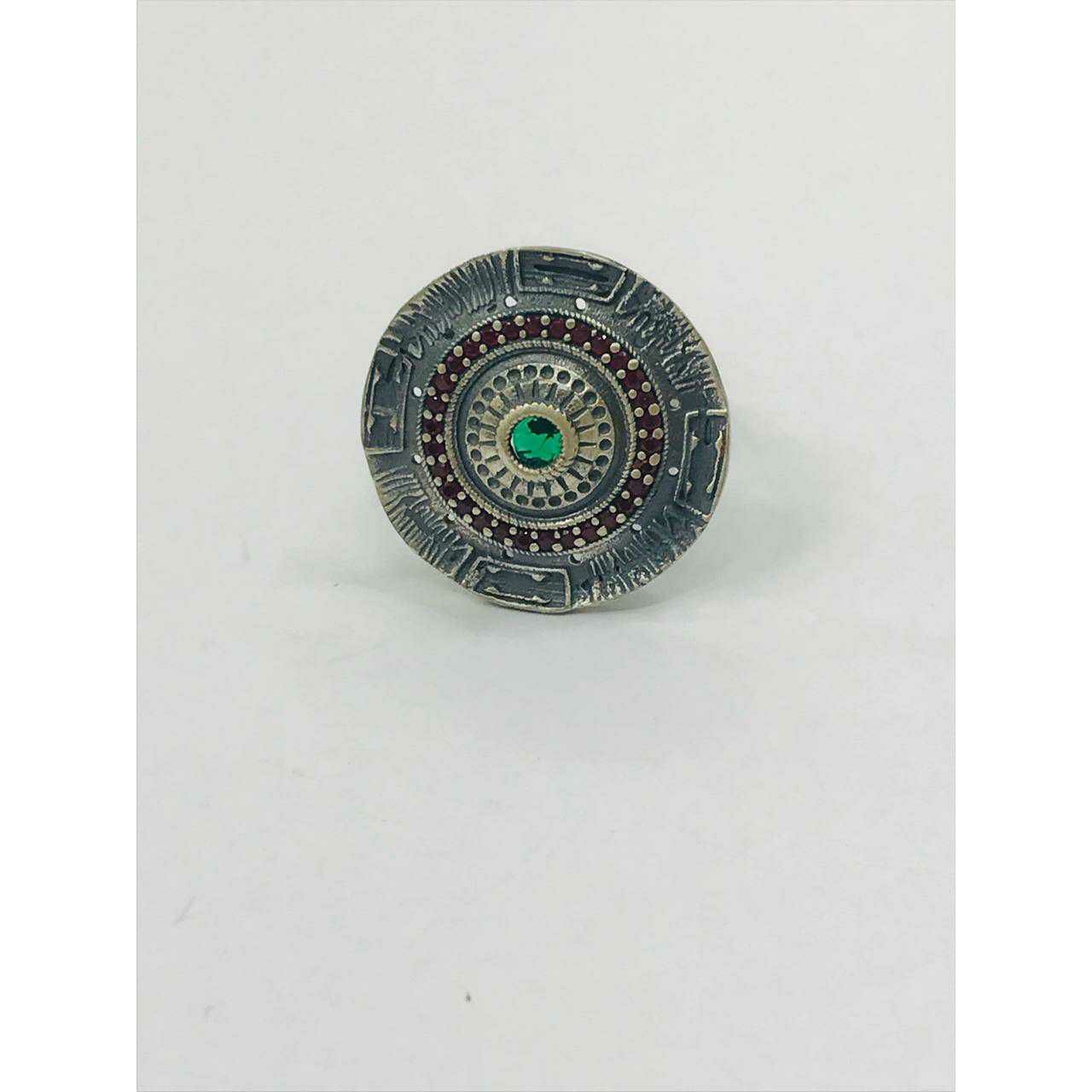 92.5 Sterling Silver Round Oxodize Ring Ms-3276