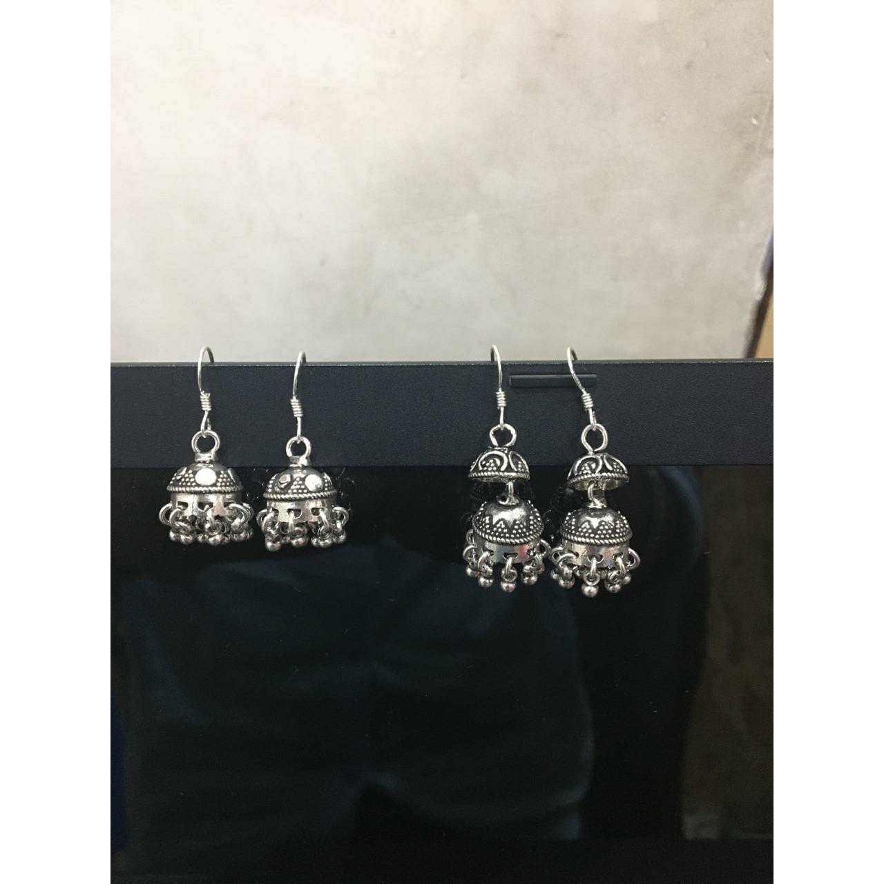 92.5 Sterling Silver Simple & Sober Look Zummer Butti(Earring) Ms-3150