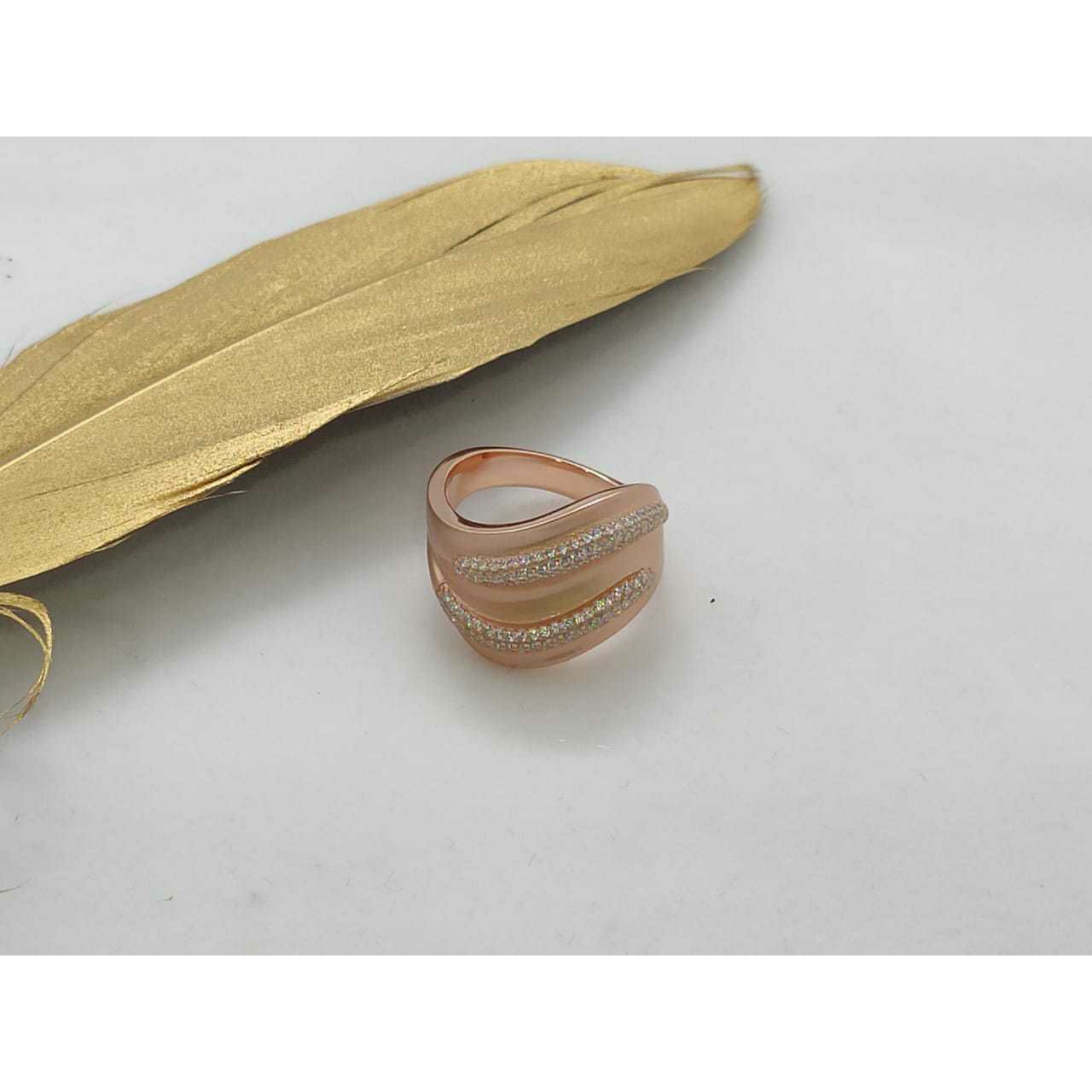 92.5 Sterling Silver Micro Rose Gold Different Style Ring Ms-3135
