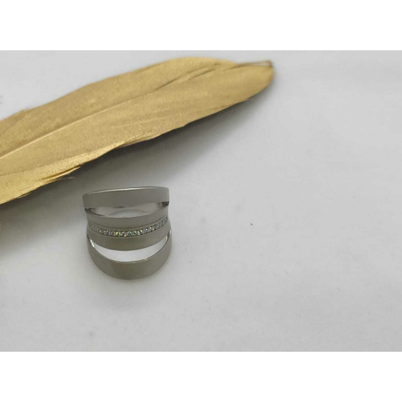 92.5 Sterling Silver Step Style Dezine Light Finish Ring Ms-3133