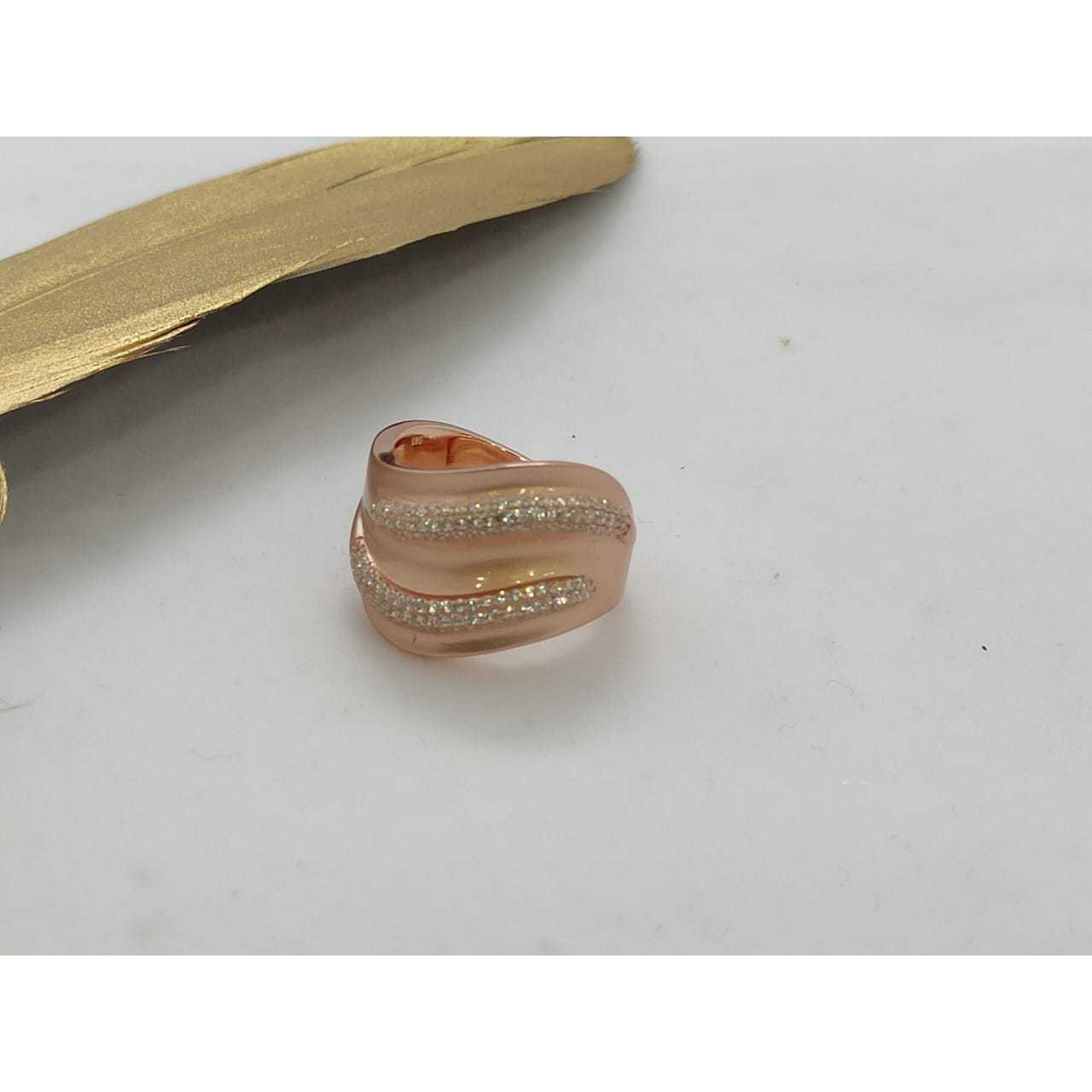 92.5 Sterling Silver Micro Rose Gold Italian Ring Ms-3128