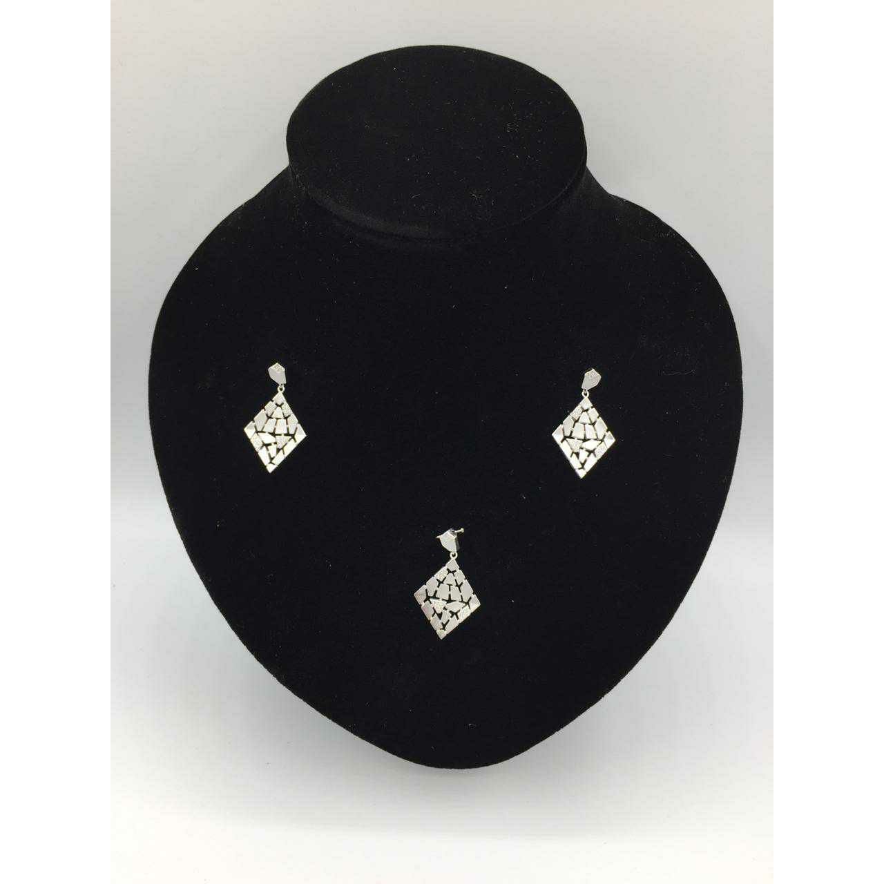 92.5 Sterling Silver Hollow Pendant Set Ms-3089