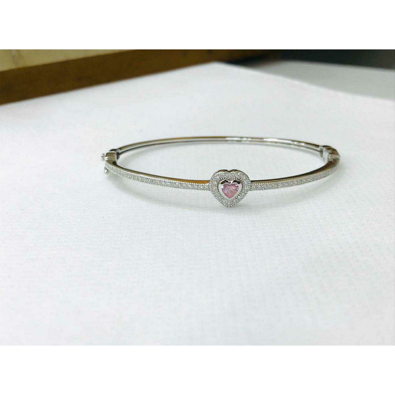92.5 Sterling Silver Super Nice Heart Shape Pis Round Bracelet Ms-3050
