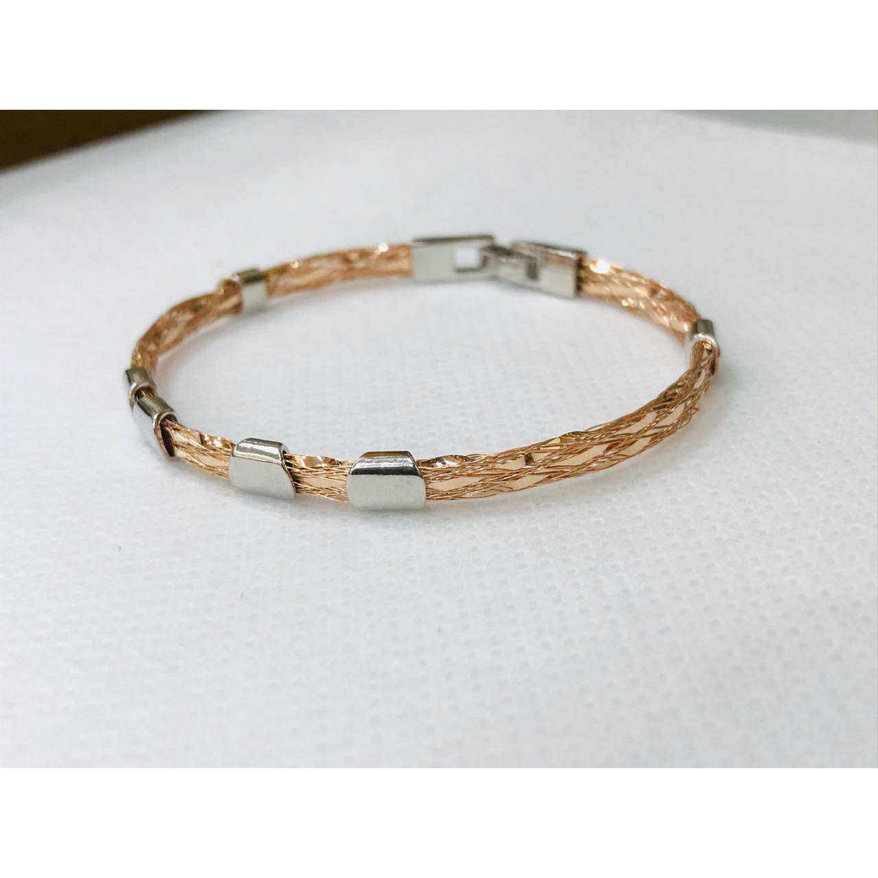 92.5 Sterling Silver Rose Gold Round Bracelet Ms-3049
