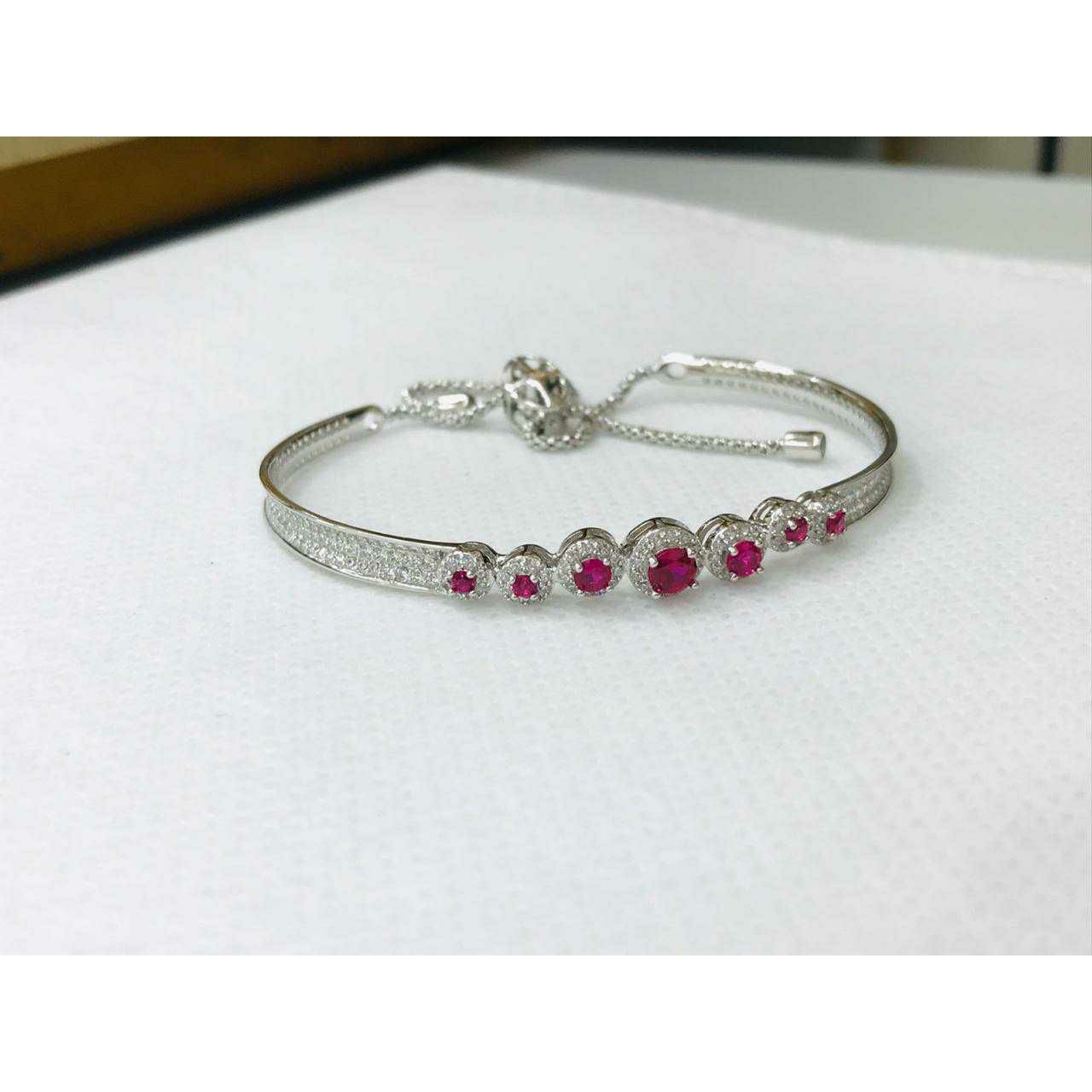 92.5 Sterling Silver Micro Adjustable Round Bracelet Ms-3046