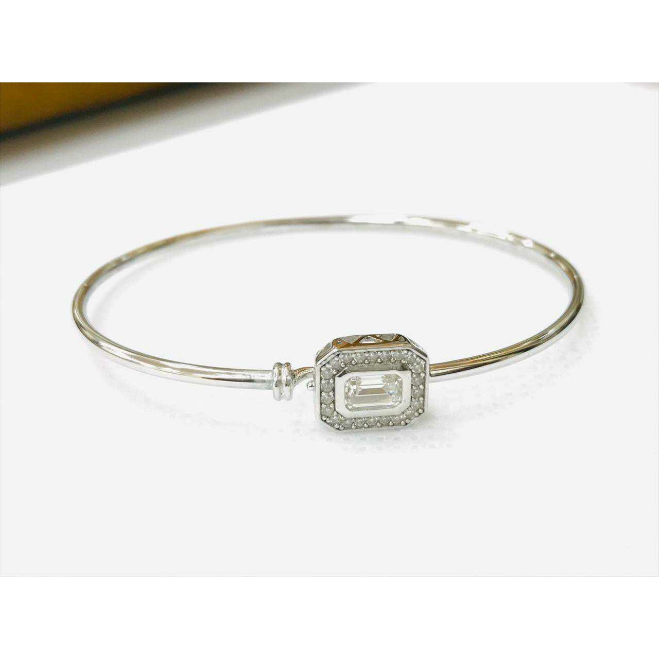 92.5 Sterling Silver Simple & Sober Round Bracelet Ms-3045
