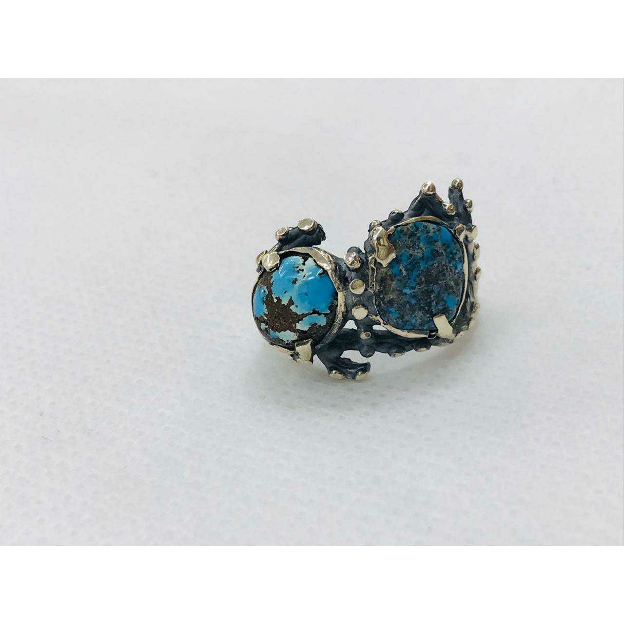 92.5 Sterling Silver Wood Tree Black Finish Totally New Look Ring Ms-3027