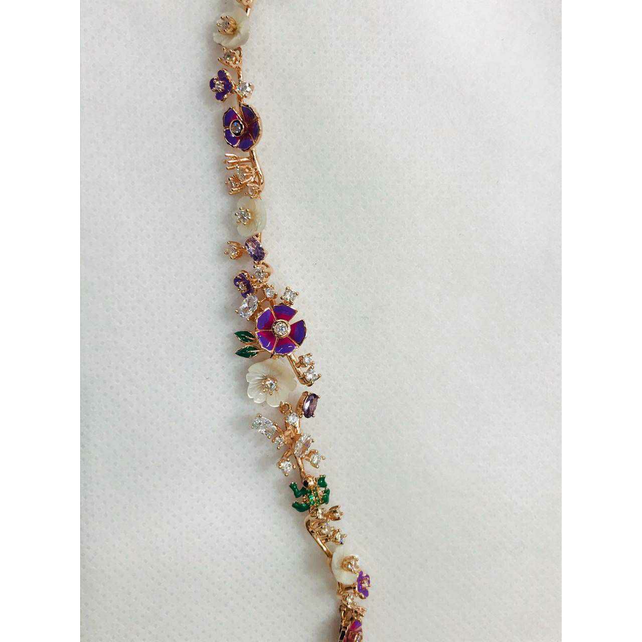 92.5 Sterling Silver Gold Cotting Bracelet Ms-3024