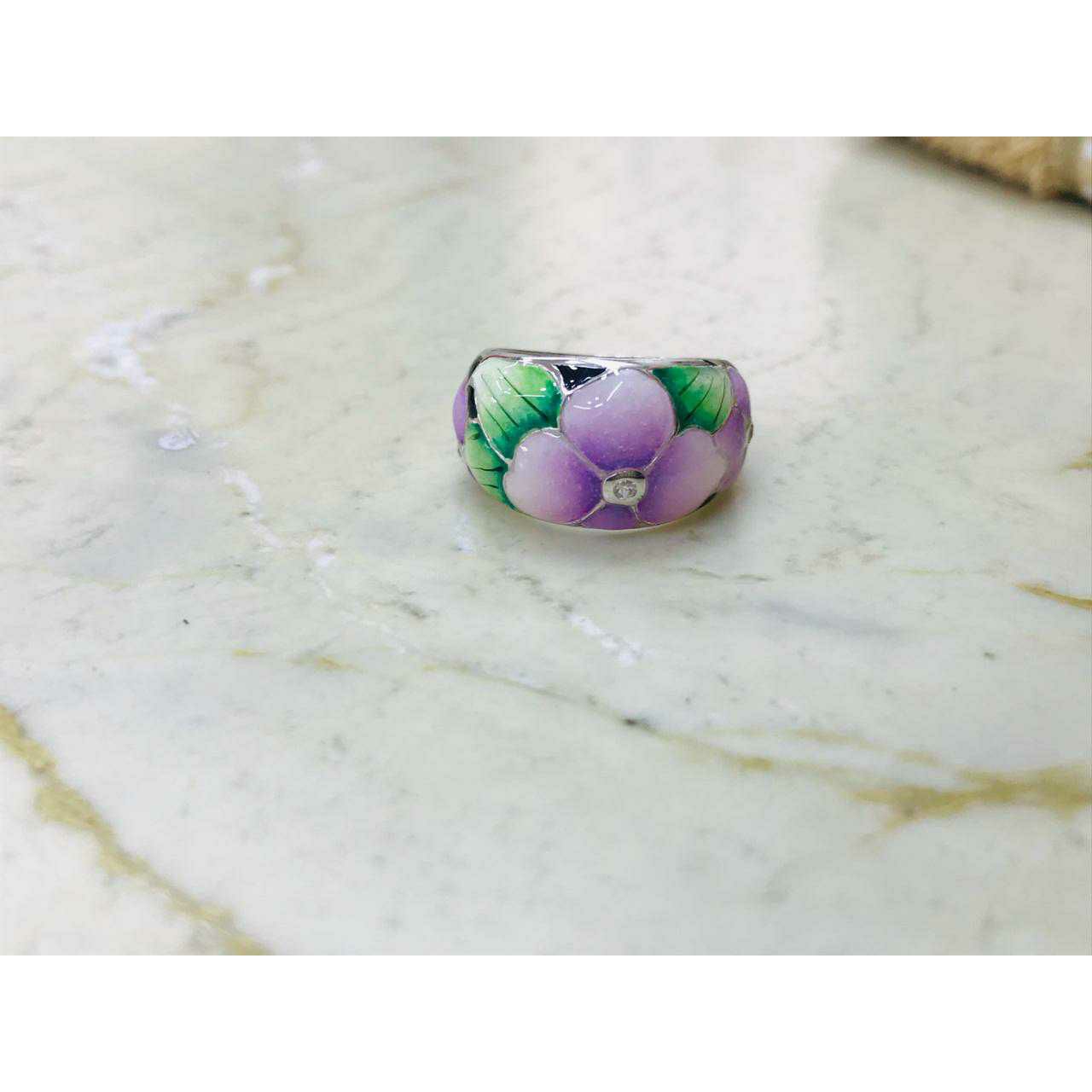 92.5 Sterling Silver Painting Mina Coloring Ring Ms-3021
