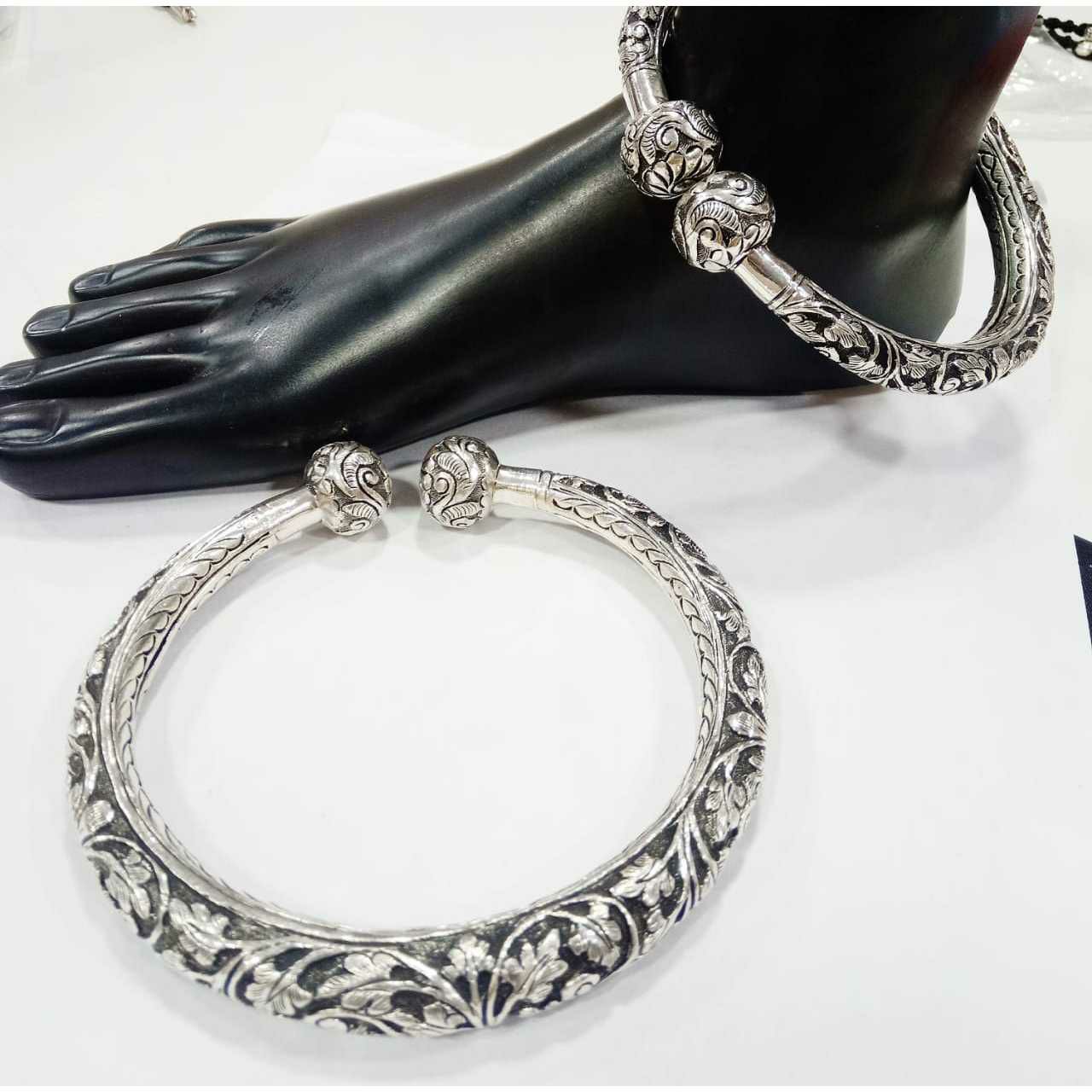 92.5 Sterling Silver Oxodize Boll Kada Payal(Anklet) Ms-2892