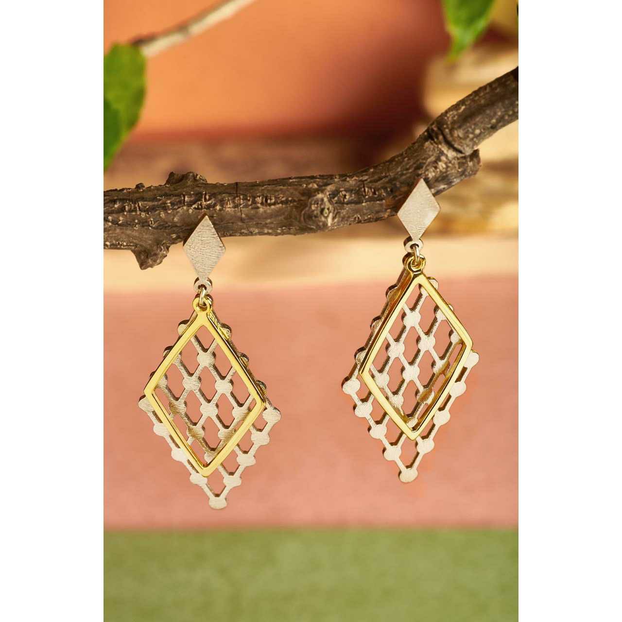 92.5 Sterling Silver Kite Shaip Finish Earring Ms-2741