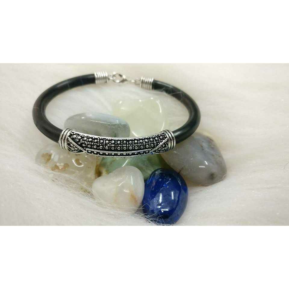 Black Color Rubber Oxodize Pis Bracelet Ms-2587