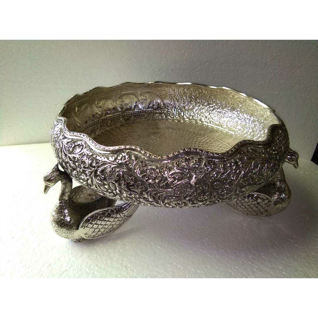 Antique Oxodize Handmade Nakshi Peacock & Duck Type Water Bowl Ms-2463