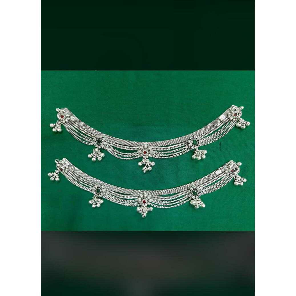 V&Karap Chain Jalar Type Casting Dimond Bajna(Bolti) Ghughru Handmade Payal Ms-2396