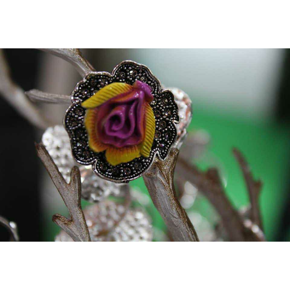 Colorful Oxodize Plastic Mina Flower Dezine Bichiya(Vichiya) Ferva Toe Ring Ms-2260