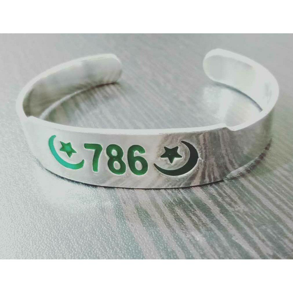 Jents half round 786 momediyan(musalman,muslim) kada bracelet ms-1441