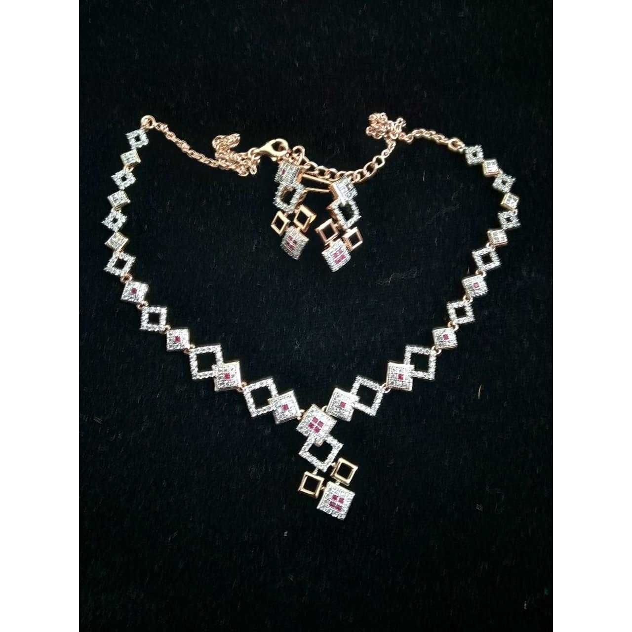 92.5 Sterling Silver Modern Designer Necklace Set