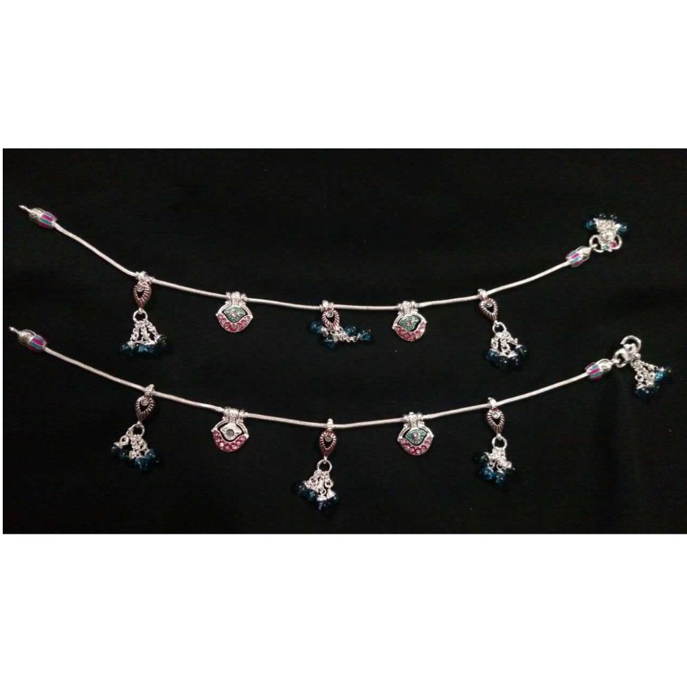 Traditional Silver Oxidised Payal