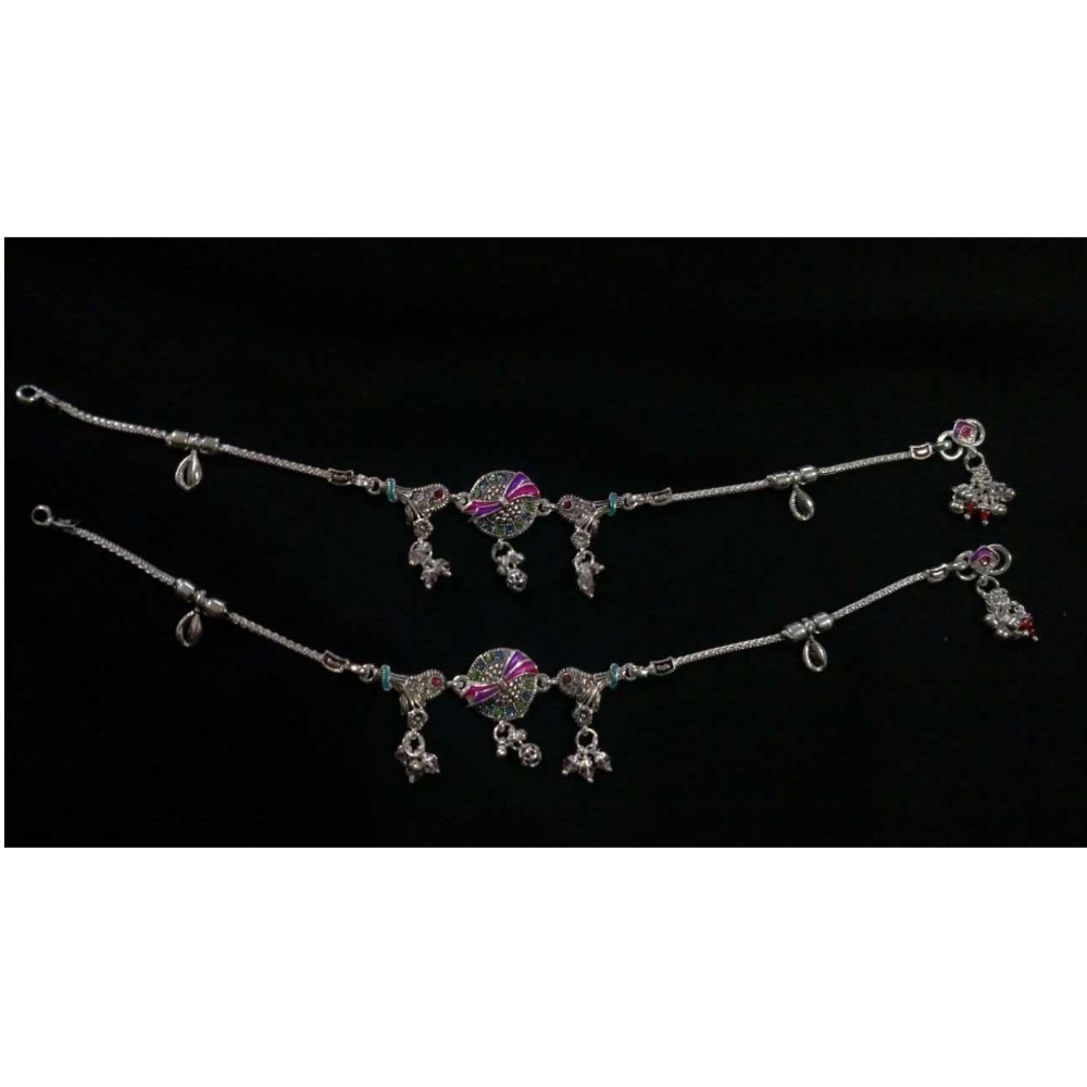 Silver Ladies Indian Modern Oxidised Payal