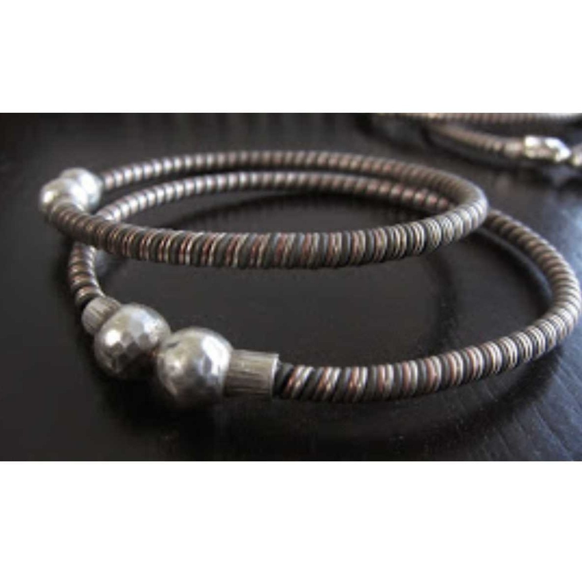 Silver Gents Indian Fancy Kada White