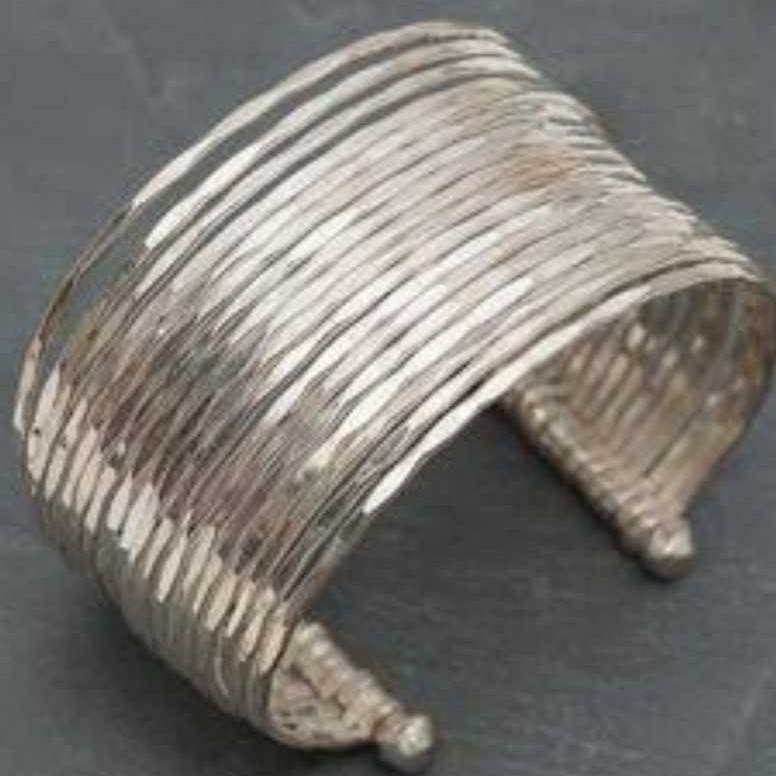 Silver Gents Indian fancy Bharvadi Kada white