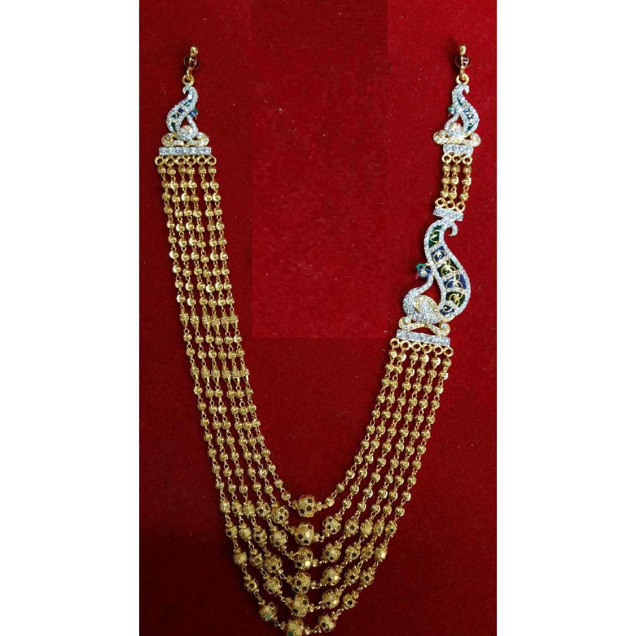 22KT Gold Ladies Vertical Peacock Design Dokiya