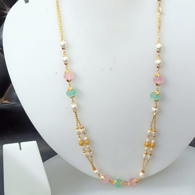 916 Gold Colorful Stone Mala