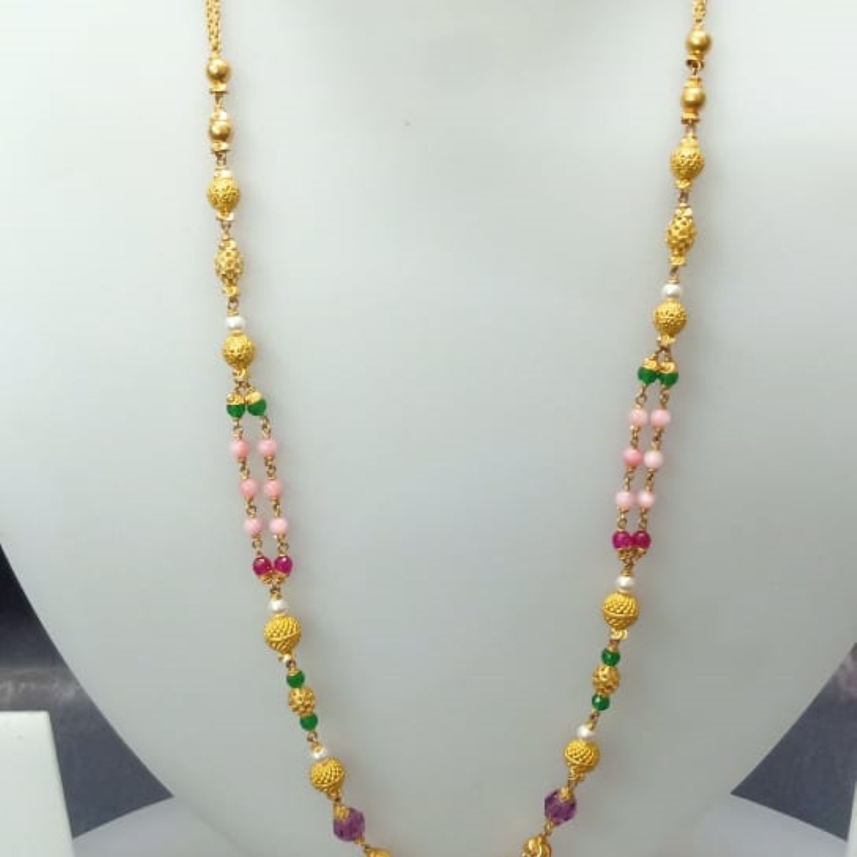22 KT Gold Trendy Ethnic Antique Mala CJAM44