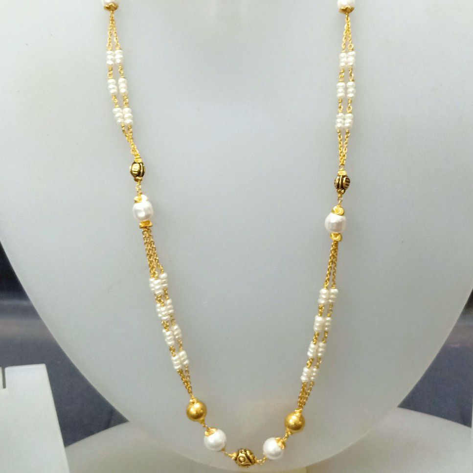 916 Gold White Fancy Mala