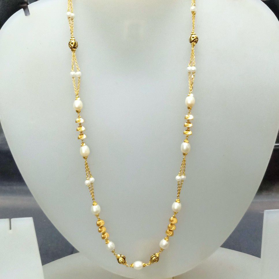 916 Gold White Color Fancy Mala
