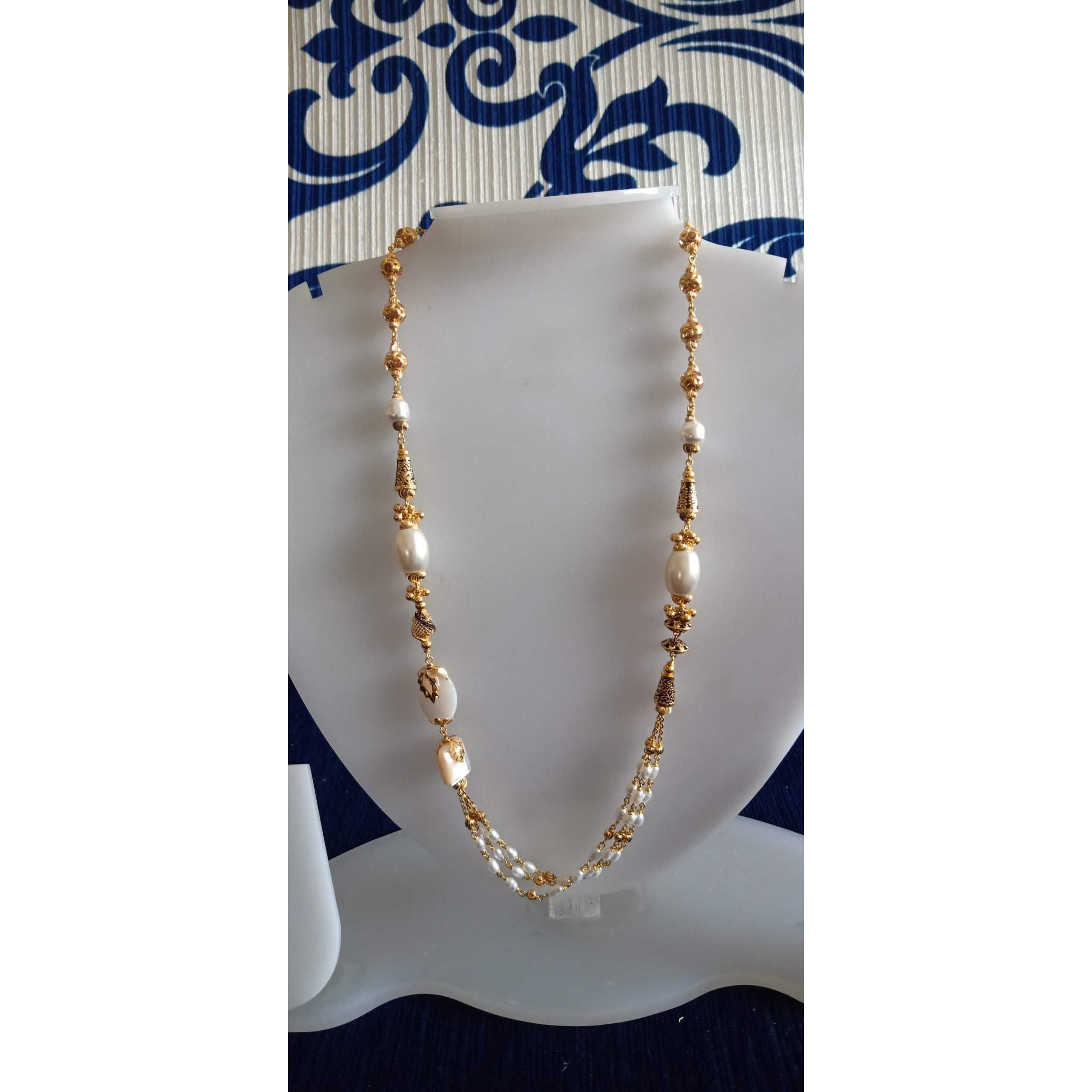 22 Ct Gold White Classic Mala