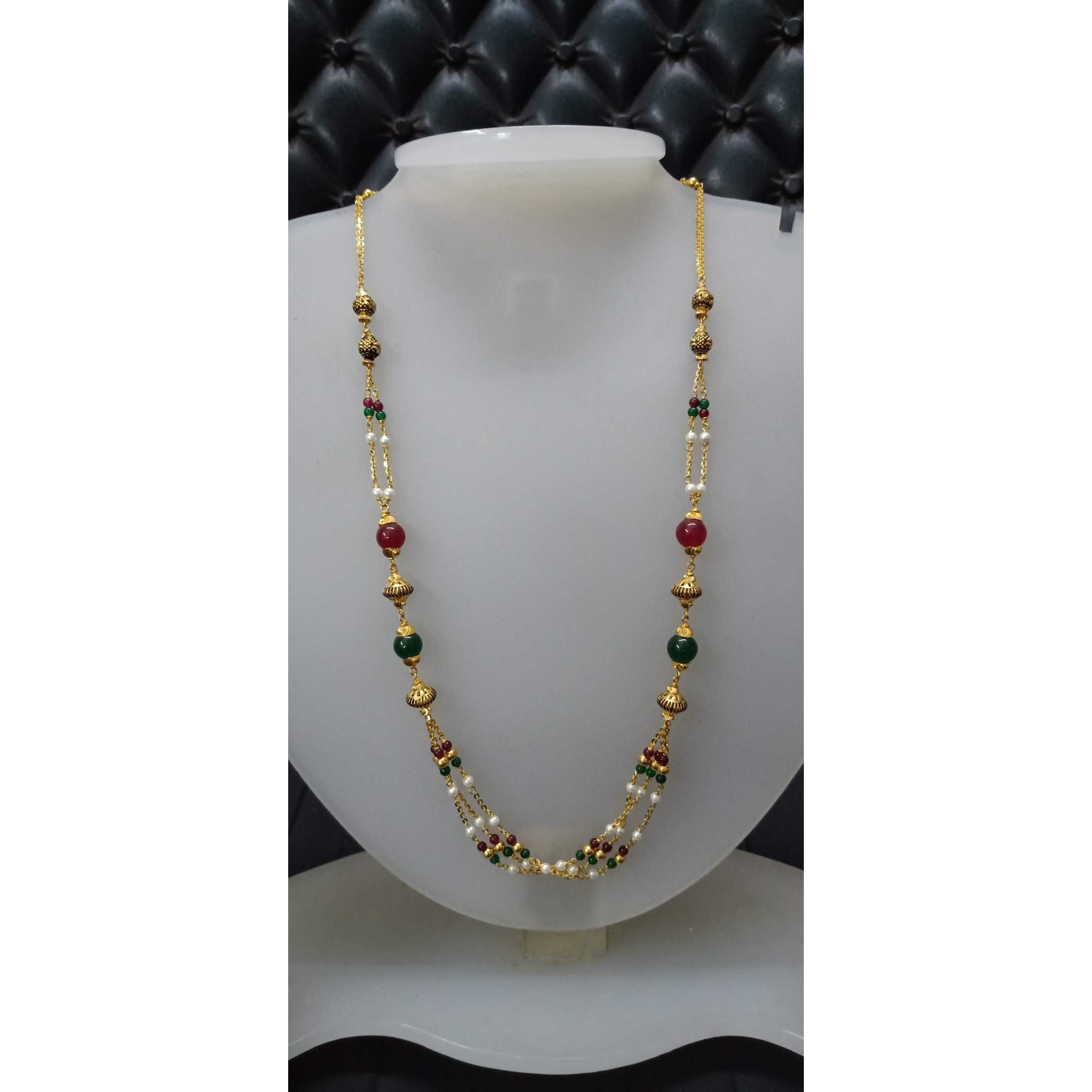 22 Ct Gold Fancy Mani Moti Mala