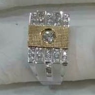 18k Italian Gold Gents Fancy Ring Yellow