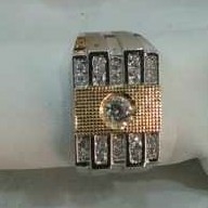 18k Italian Gold Gents Fancy Ring Yellow