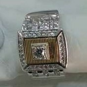 18k Italian Gold Gents Fancy Ring Yellow