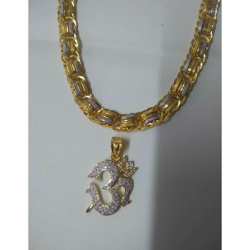22k Gold Gents Indian Fancy Pendant Chain Yellow