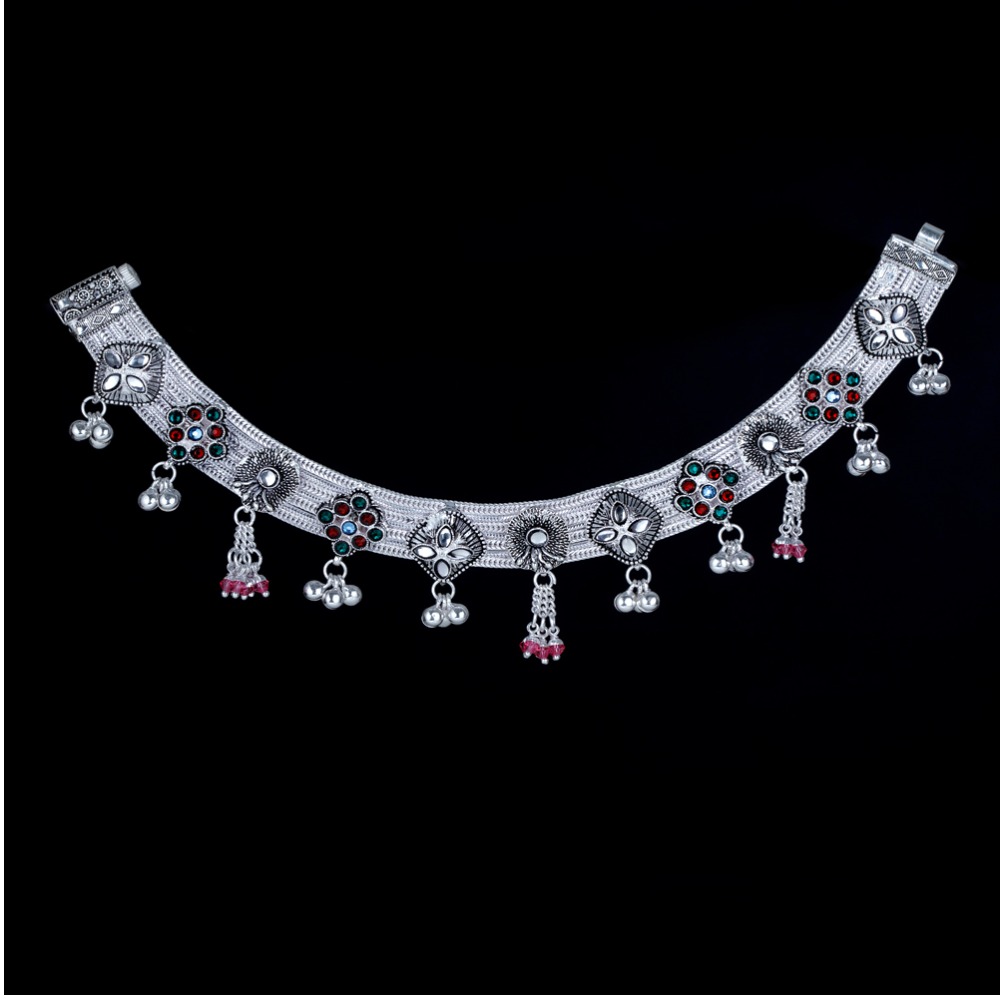Silver Attractive Latkan Ghughari Payal