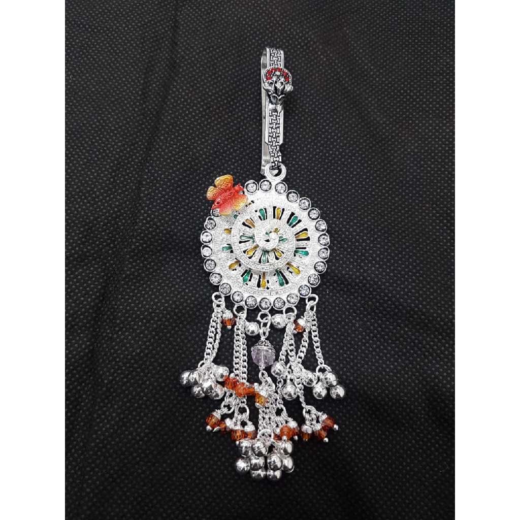 Silver Round Shape Meenakari Juda