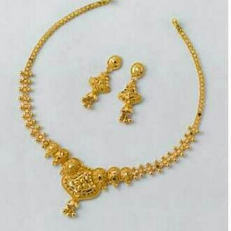 Gold Ladies Indian Fancy Necklace Yellow