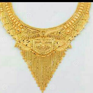 22KT Gold Ladies Designer Necklace Set Yellow