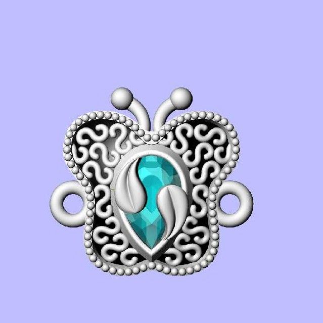 Butterfly Shape Silver Stylish Payal Hook