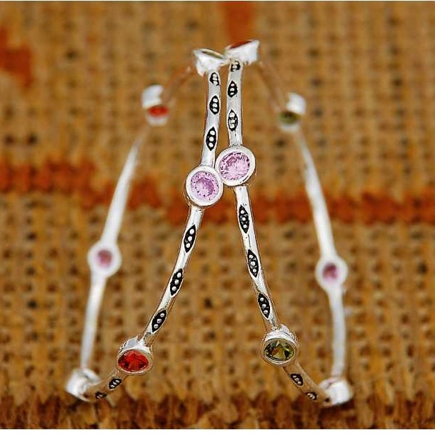 Silver Kids Indian Fancy Kadli White