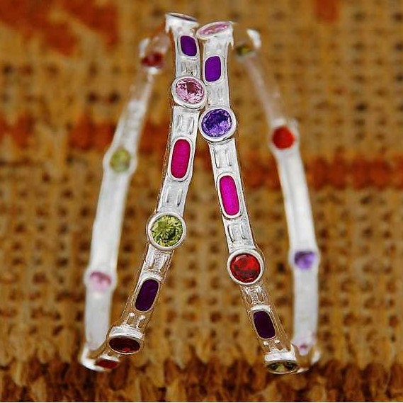Silver Kids Indian Fancy Kadli White