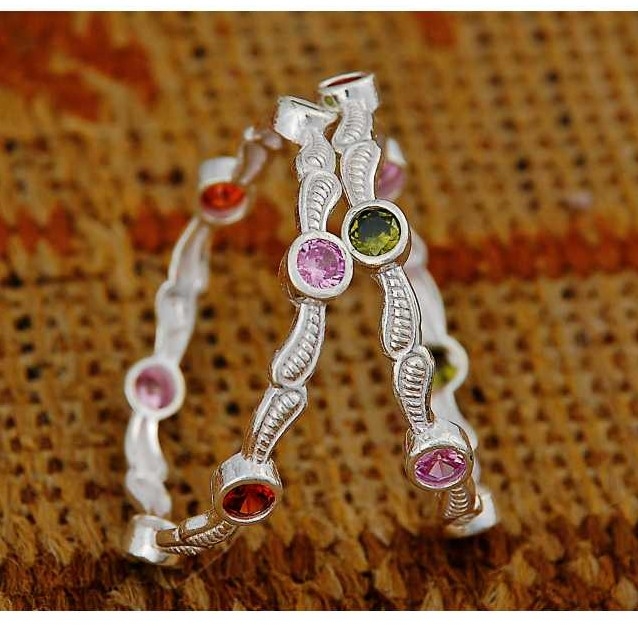 Silver Kids Indian Fancy Kadli White
