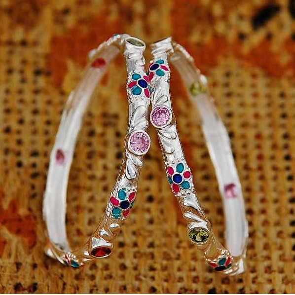 Silver Kids Indian Fancy Kadli White