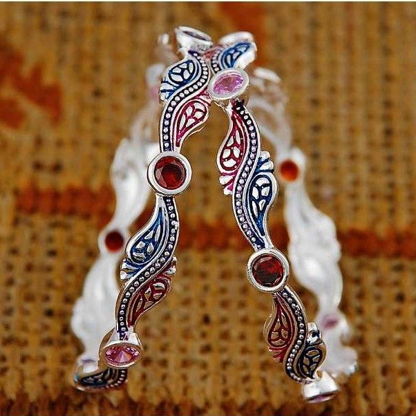 Silver Kids Indian Fancy Kadli White