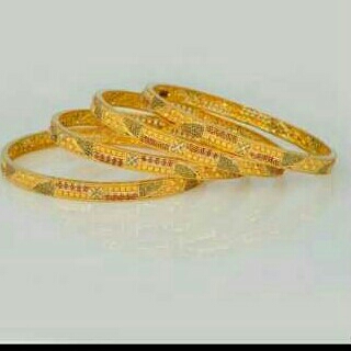 Gold Ladies Indian Fancy bangles Yellow
