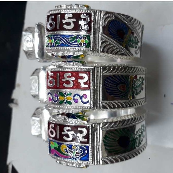 Silver Gents Indian Fancy Bharvadi Kada