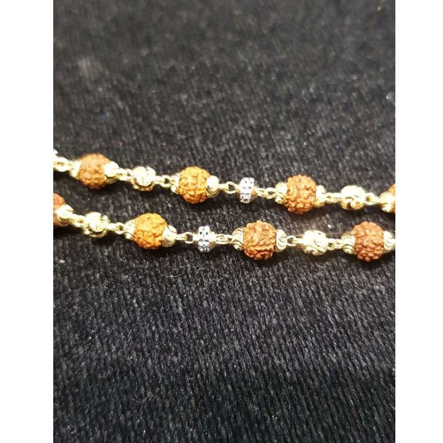Gold Indian Fancy Rudrax Mala Yellow